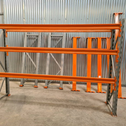 Heavy-duty metal warehouse shelves like new, pack