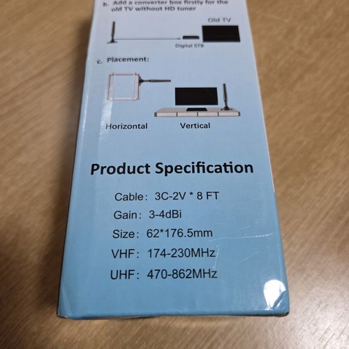 Indoor digital antenna DVB-T/DVB-T2 new for free HD channels