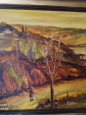 Oil painting Vangelis Kazlaris in excellent condition, signed