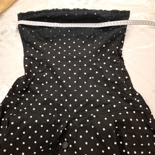 Elegant dress black with white polka dots size M like new