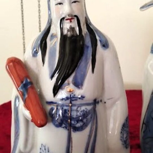 Porcelain figures of Chinese deities set of 3, new