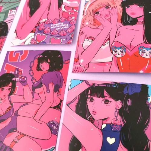 Pink Girls poster cards new set of 8 pieces