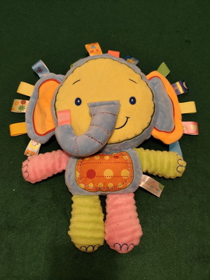 Happy Monkey Elephant Baby Activity Plush Toy, like new
