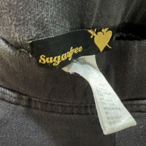 Jean SugarFree 100% cotton used with rips and faded areas, elastic waist, grey