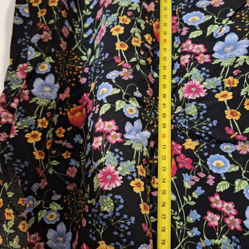 Dress with lace used, black floral pattern, one size