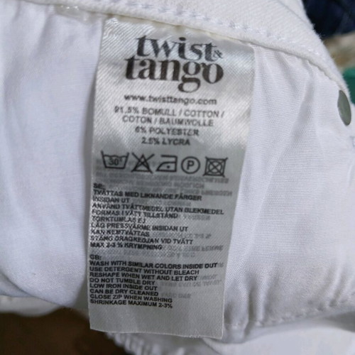 Twist & Tango cropped jean new, size 28, white