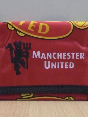 Manchester United FC old promotional canvas wallet new with velcro