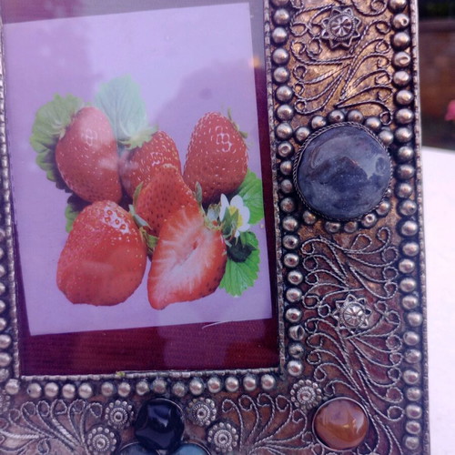 Alpaca frame with agate stone insets like new