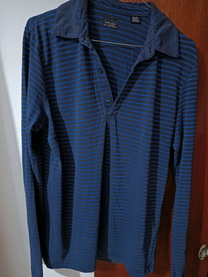 Zara men's long-sleeve shirt medium like new, black-blue