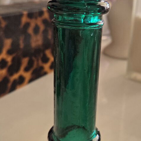 Evergreen Emerald Green 9" Bud Vase and Taper Candle Holder