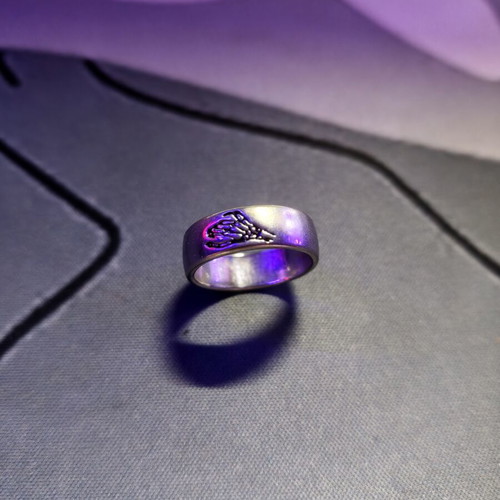 Gothic ring silver colour skeleton design like new