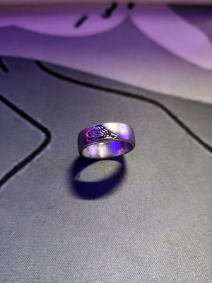 Gothic ring silver colour skeleton design like new