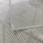Plastic tissue box used, slightly cracked