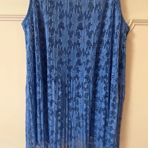 Zara lace top with pleated details, like new, royal blue