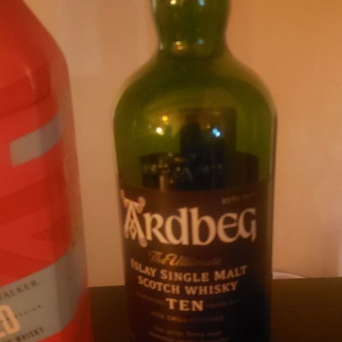Empty bottles used with various liquor labels