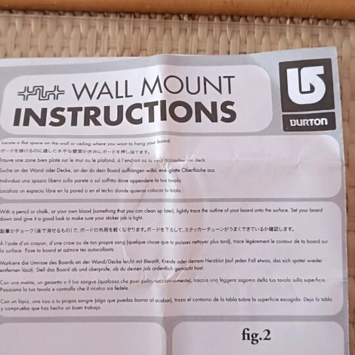 Burton snowboard wall mount brand new