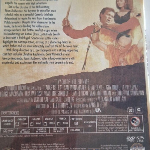 Taras Bulba DVD like new from 1962