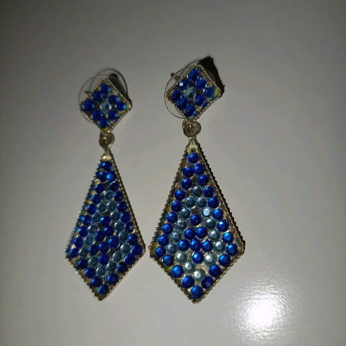 Earrings used, silver with blue stones