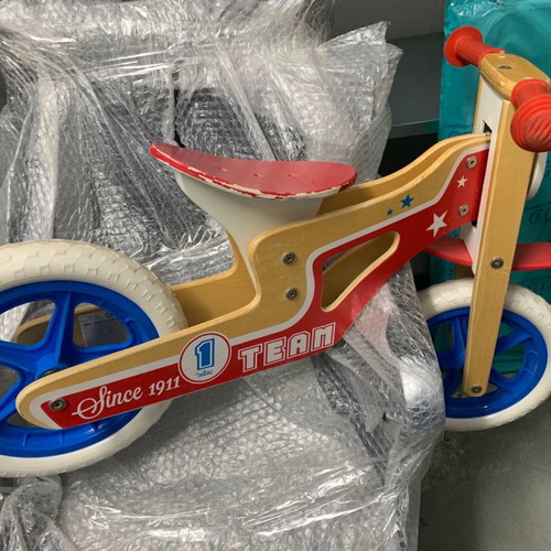 Wooden balance bike for children used