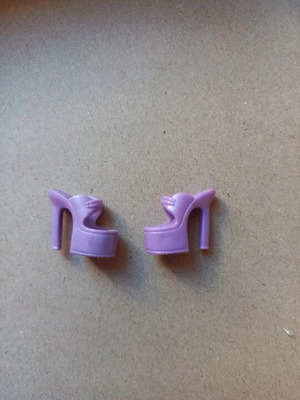 Barbie doll high heel open toe purple shoes like new