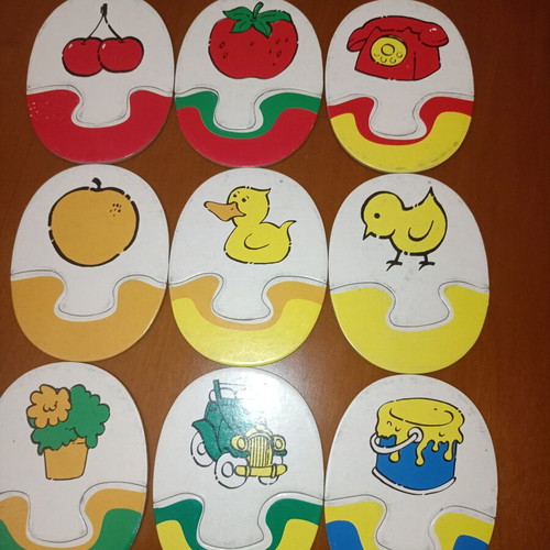 Educational Matching Puzzle Set used, 15 pieces, learn colors