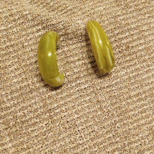 Acrylic Hoop Earrings like new, 3/4 inch, light green
