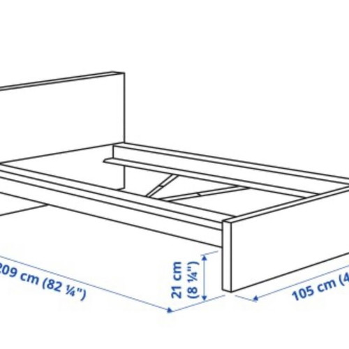 IKEA MALM bed frame with mattress and LURÖY slatted base, white 90x200 cm