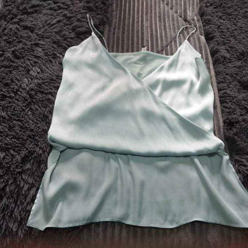 Italian asymmetrical top new, light blue, size M