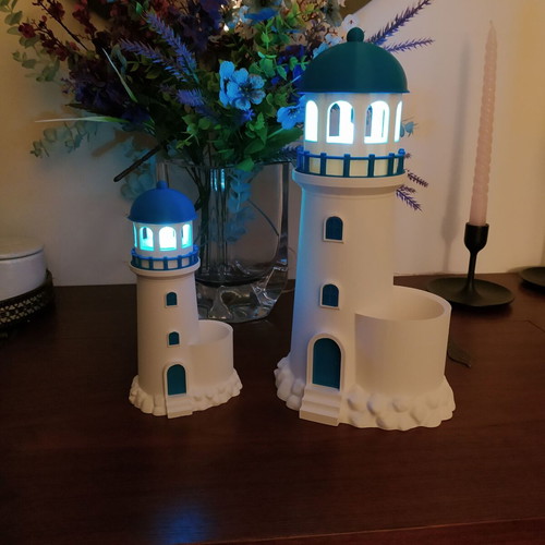 Large Cycladic Lighthouse 3D Printed Decorative Planter New