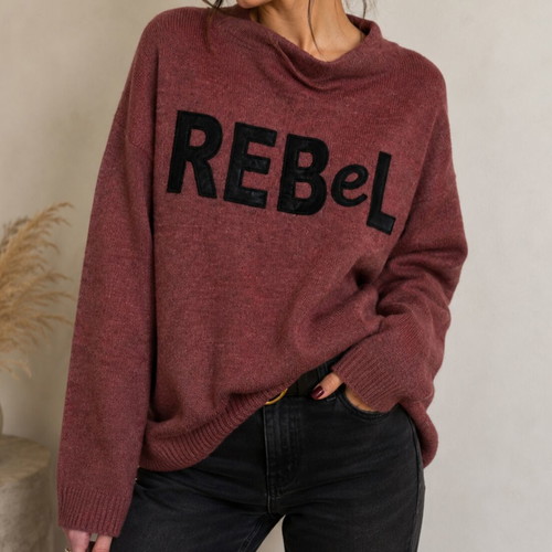 Rebel women's turtleneck sweater medium red like new