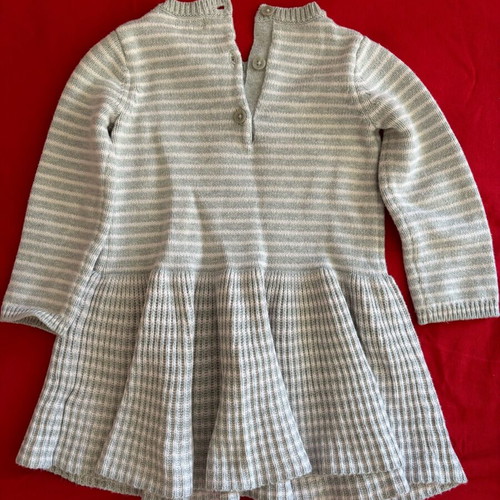 Mamas and papas dress 9-12 months like new grey pink striped