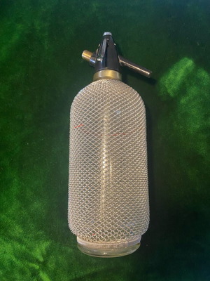 Vintage siphon bottle used 1950-60 with chain