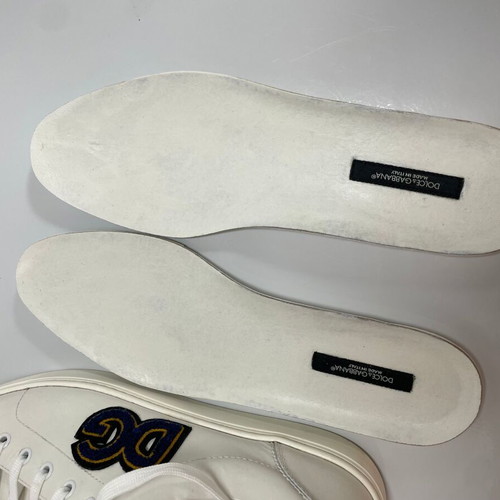 Dolce & Gabbana men leather sneakers like new, white, size 42.5