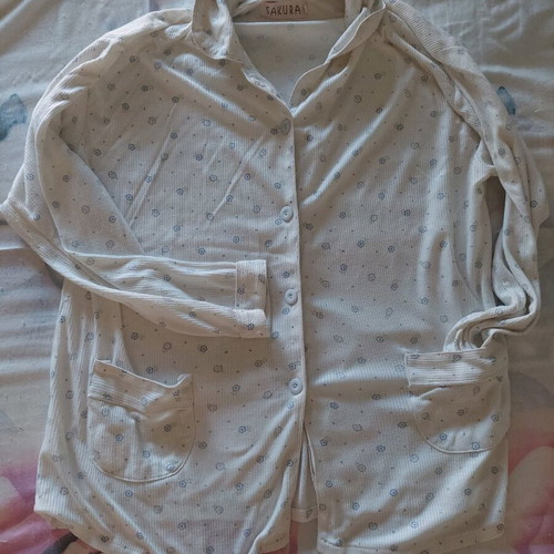 Sakura white pajamas set like new, size L