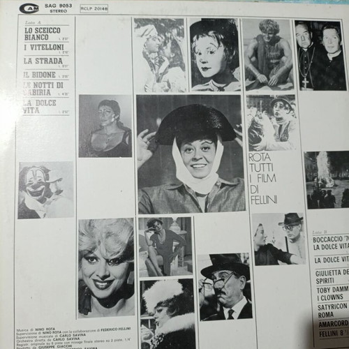 Rota Tutti I Film Di Fellini vinyl record