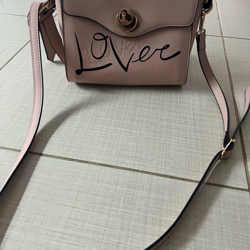 Lovely Italian shoulder bag new, soft pink and black