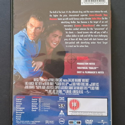 Hard Target DVD like new with English audio and subtitles