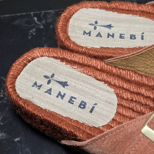 Manebi Nordic suede terracotta women's sandals like new
