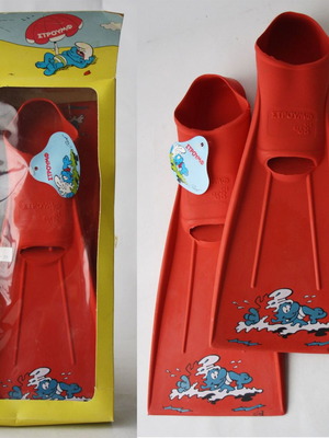 Βατραχοπέδιλα Smurfs El Greco Peyo vintage 80's καινούργια μέγεθος 34-36