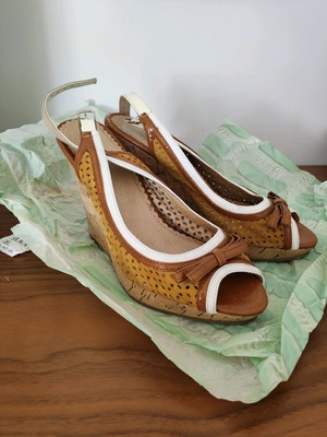 Killah leather platform shoes used, brown multicolor, size 39