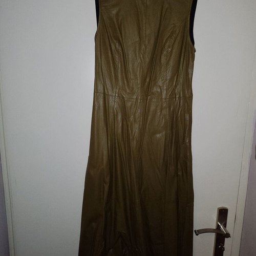 Stradivarius leather dress green medium like new
