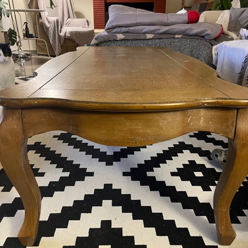Wooden coffee table used with vintage style