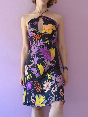 Missoni Orange Label φόρεμα με δέσιμο στον λαιμό και ανοιχτή πλάτη σε floral print, μέγεθος S