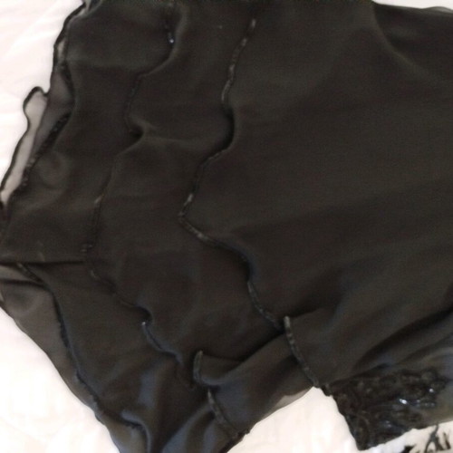 Abir embroidered evening dress with beads chiffon like new, black