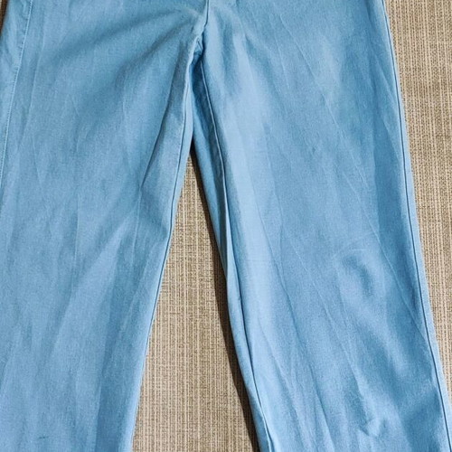 Fabric zip culotte pants used, light blue, XS - S