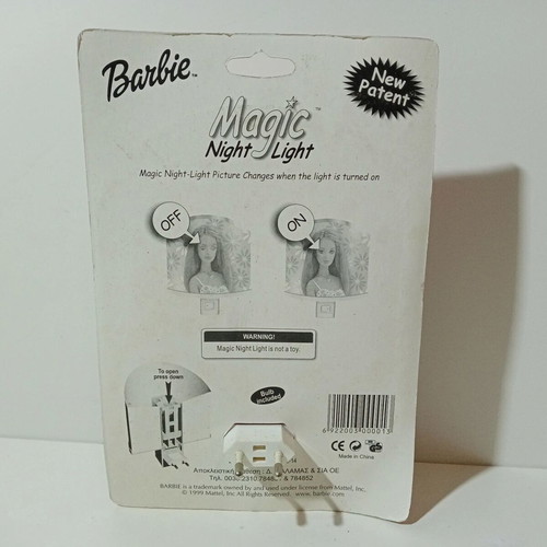 Mattel Barbie night light 1999 new European power 230V-50Hz