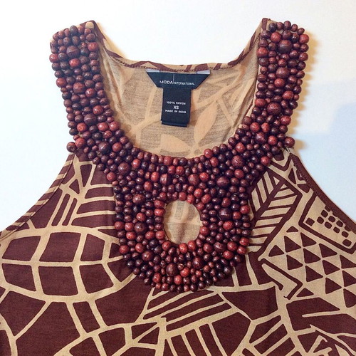 Victoria's Secret Racerback Tank Top Size XS with Wooden Beads