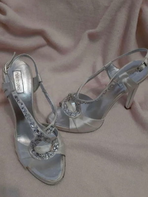 Roberto Cavalli bridal sandals like new, white and silver, size 38