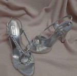 Roberto Cavalli bridal sandals like new, white and silver, size 38
