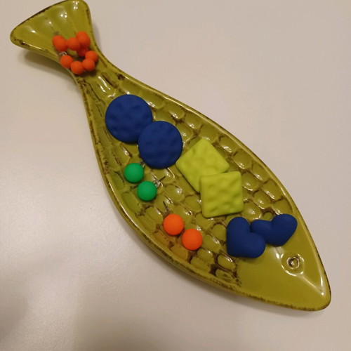 Earrings like new, set of 6 stud pvc with silicone, bright colors